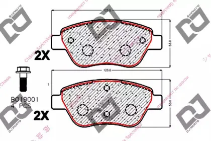Комплект тормозных колодок, дисковый тормоз DJ PARTS купить